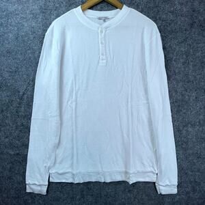 Cotton‎ Citizen Morrison Henley Shirt Mens Large White Cotton Knit Thermal